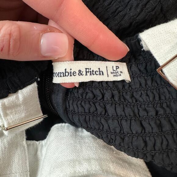 Abercrombie & Fitch Linen Blend Wide Strap Mini Dress Square Neck Sleeveless - Picture 8 of 9